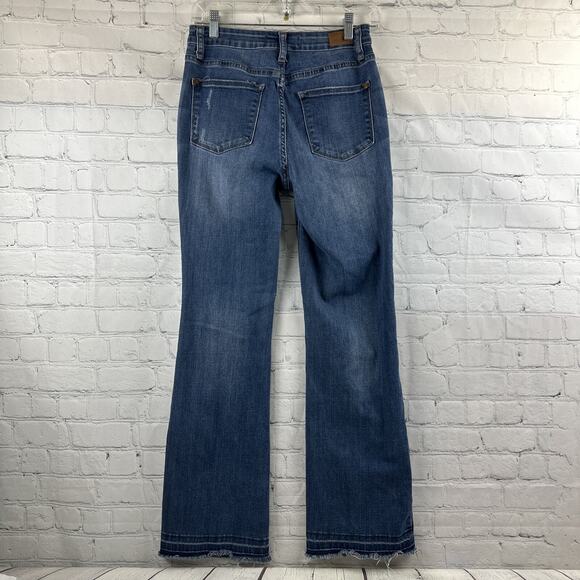 Judy Blue Jeans Womens 5/27 Mid Rise Bootcut Fit Fringe Hem - Picture 5 of 11